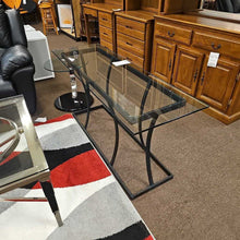 Load image into Gallery viewer, Black Metal &amp; Glass Sofa Table