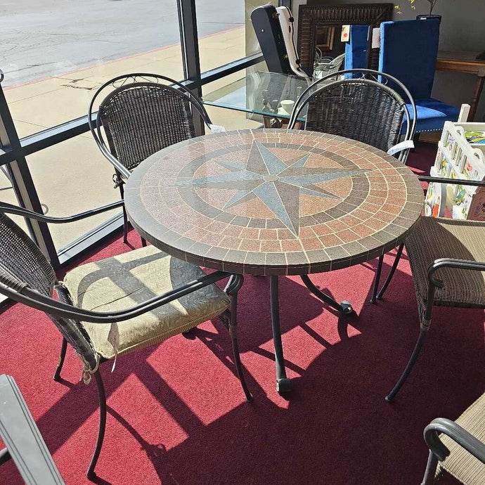 Inlaid Stone Patio Table