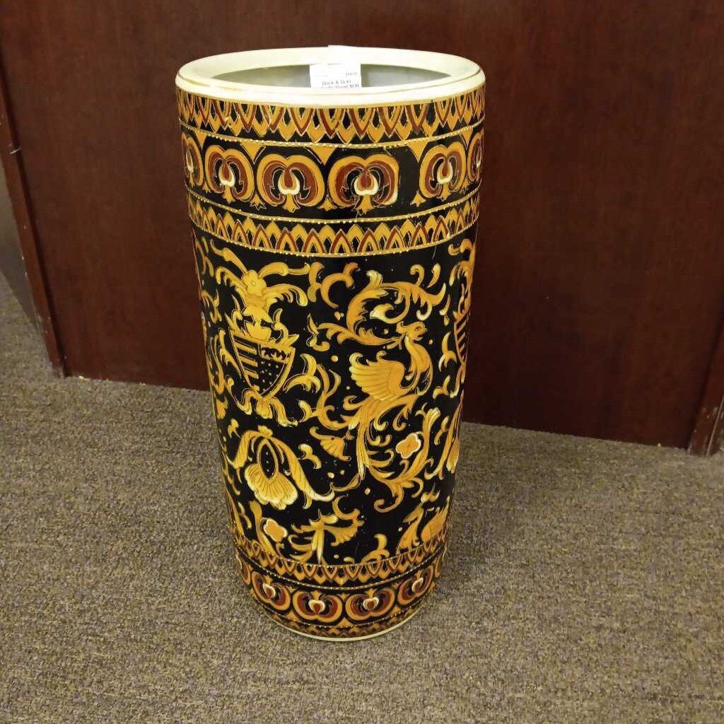 Black & Gold Umbrella Stand