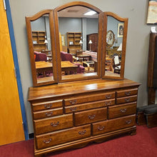 Load image into Gallery viewer, Wood 8 Drawer Dresser w/Mirror