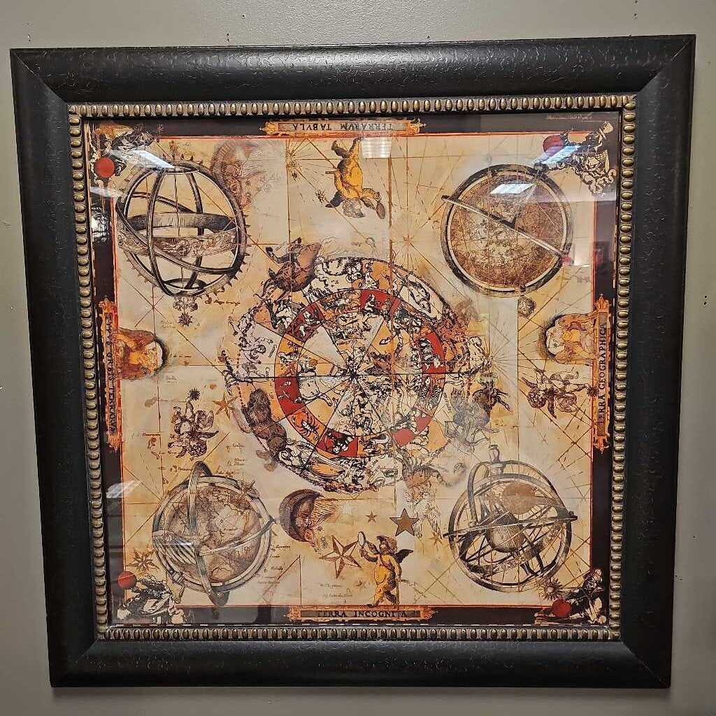 Framed Zodiac Map