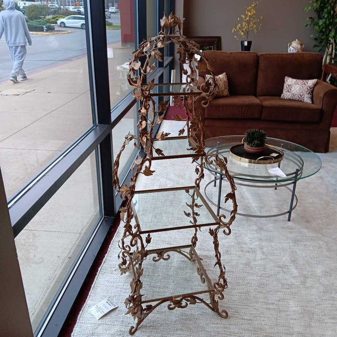 Vintage Hollywood Regency Tole Floral Etagere