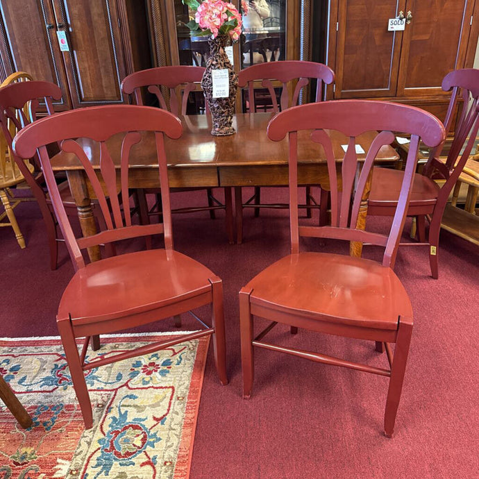 Set of 6 Wine Wood Dining Chair