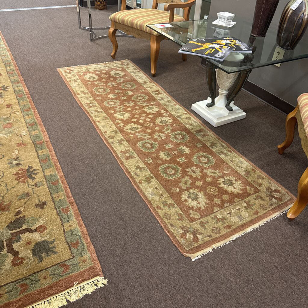 100% Wool Runner Rug Hand Knotted Made in India