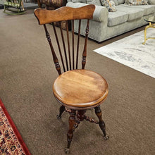 Load image into Gallery viewer, Antique Glass &amp; Claw Feet Piano Stool