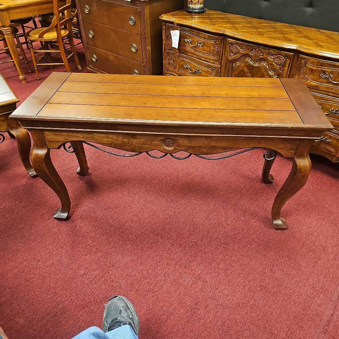 Wood Sofa Table w/Metal Trim