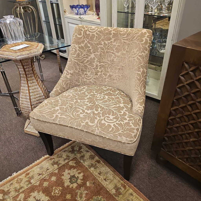 Tan Floral Accent Chair