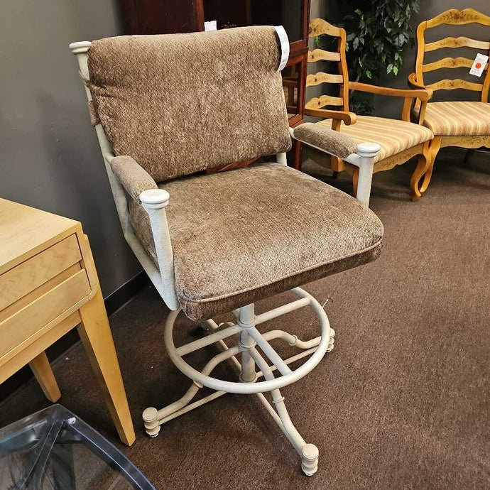 Brown Cushion Swivel Barstool