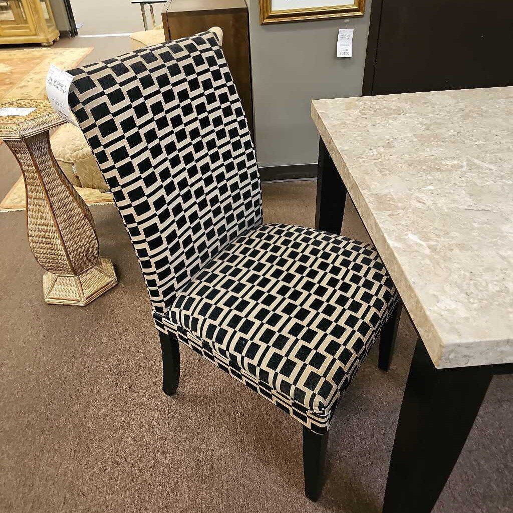 Set of Black & Tan Dining Chairs