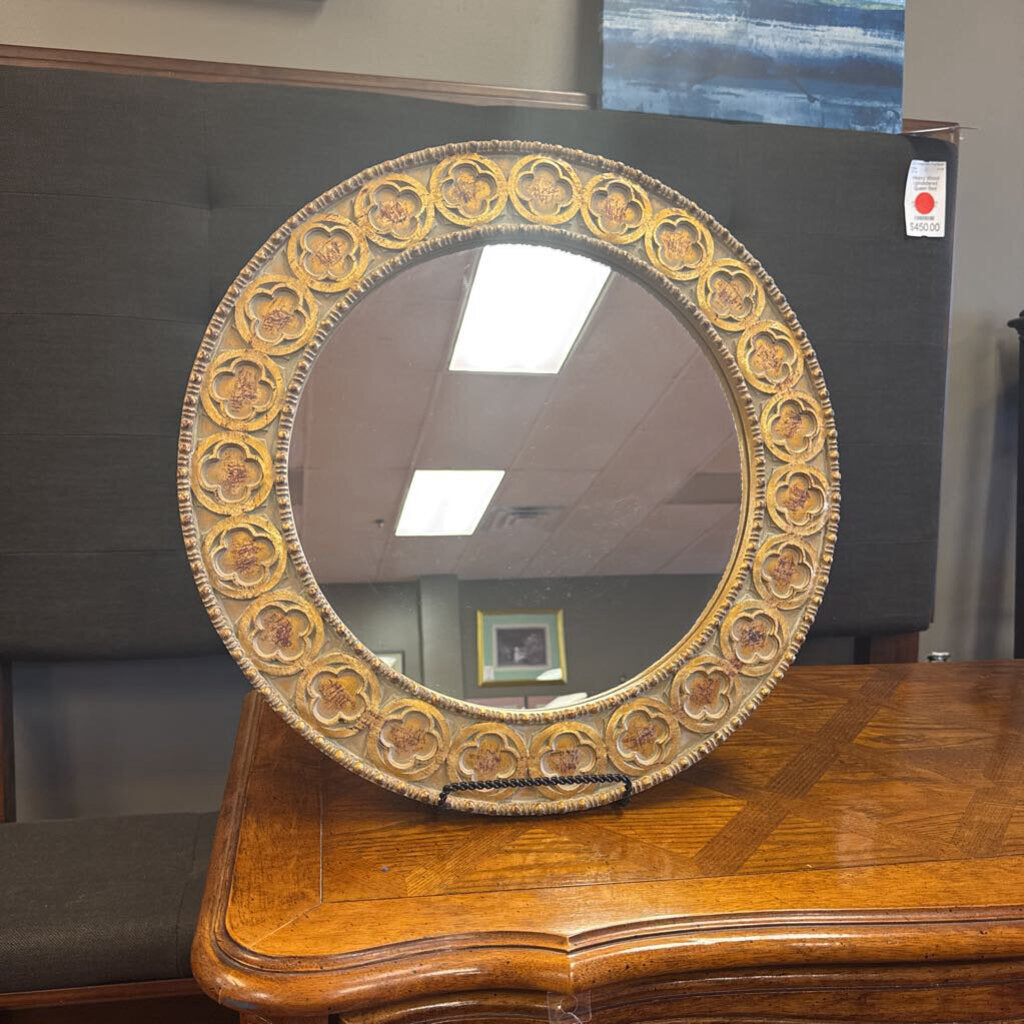 Gold Circle Resin Mirror