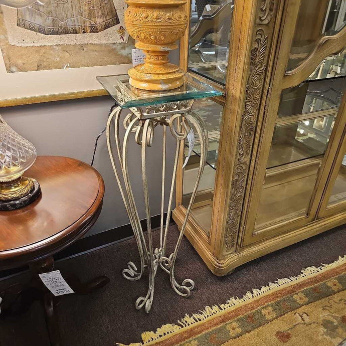 Metal Base/Glass Top Plant Stand