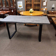 Load image into Gallery viewer, Grey Faux Wood w/Metal Leg Dining Table