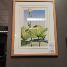 Load image into Gallery viewer, Wood Frame Flowers &amp; Dragonfly Print