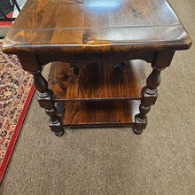 Load image into Gallery viewer, Dark Brown Ethan Allen Side Table w/2 Shelves