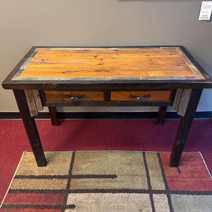 Black/Wooden Farmhouse Entry Table w/2 Drawer