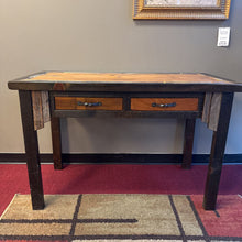 Load image into Gallery viewer, Black/Wooden Farmhouse Entry Table w/2 Drawer