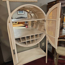 Load image into Gallery viewer, Whitewash Cane 2 Door Bar Cabinet