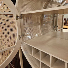 Load image into Gallery viewer, Whitewash Cane 2 Door Bar Cabinet