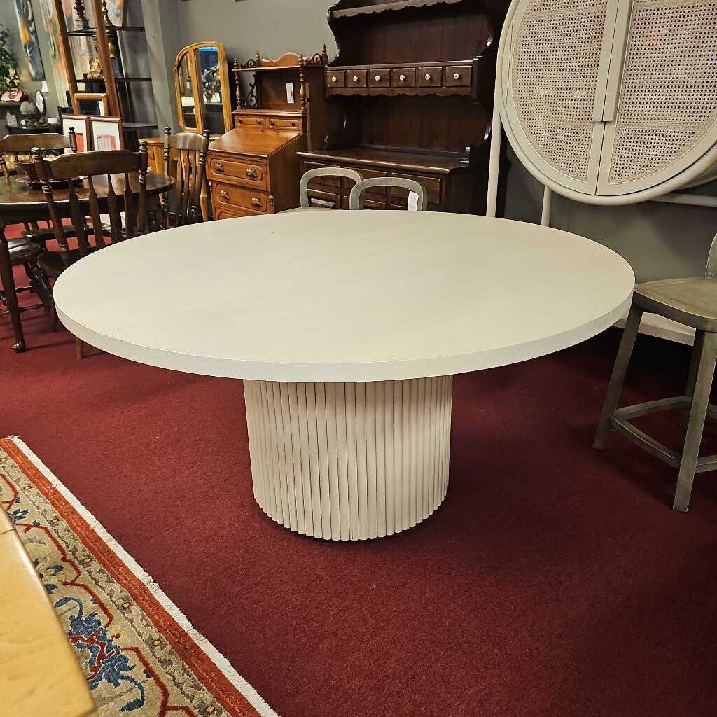 Round Whitewash Dining Table