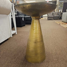 Load image into Gallery viewer, Marlow Gold Pedestal Table w/Mirror Top