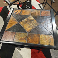 Load image into Gallery viewer, Black Metal &amp; Tile End Table