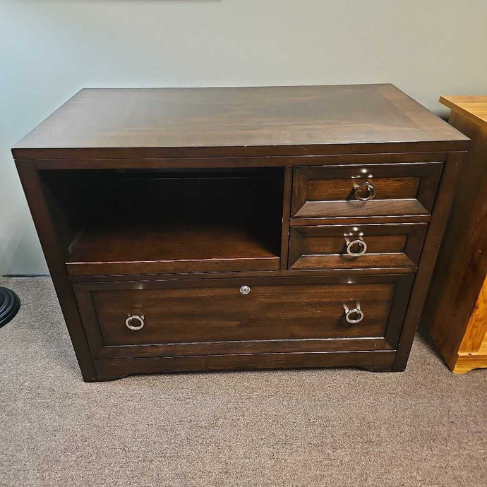 Hooker Dark Wood 3 Drawer File Cabinet