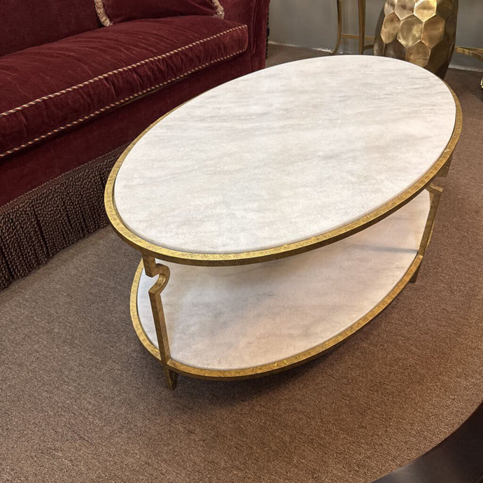 2 Tier Marble / Gold Frame Coffee Table