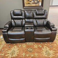 Load image into Gallery viewer, Power Reclining Love Seat in Chocolate