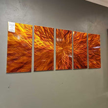 Load image into Gallery viewer, Orange 5 Pcs Abstract Metal Wall Wall