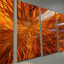 Load image into Gallery viewer, Orange 5 Pcs Abstract Metal Wall Wall