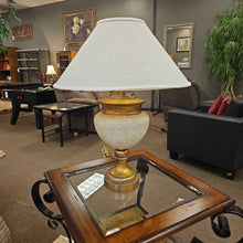 Load image into Gallery viewer, Gold/White Lamp w/White Shade