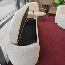 Load image into Gallery viewer, White Boucle Storage Bench