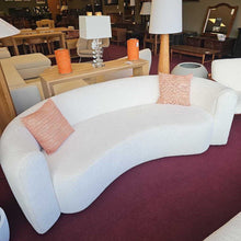 Load image into Gallery viewer, Crate &amp; Barrel Off White Boucle Curved Sofa