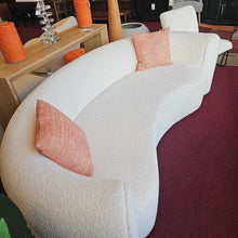 Load image into Gallery viewer, Crate &amp; Barrel Off White Boucle Curved Sofa