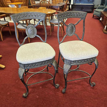 Load image into Gallery viewer, Pair Ornate Metal Counter Stools