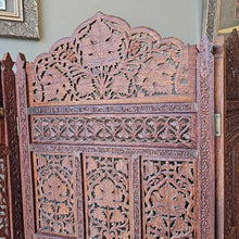 Load image into Gallery viewer, Vintage 4 Panel Carved Folding Screen