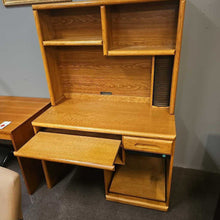 Load image into Gallery viewer, Oak Desk w/ Hutch