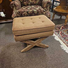 Load image into Gallery viewer, Tan Upholstered Ottoman