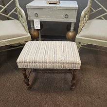 Load image into Gallery viewer, Small Bench w/Striped Fabric