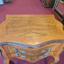 Load image into Gallery viewer, Vintage Parquetry Inlaid Side Table w/2 Drawers