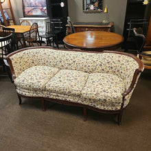 Load image into Gallery viewer, Wood Trim Upholstered Vintage Sofa