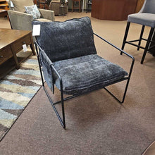 Load image into Gallery viewer, Black Frame/Grey Cushion Chair