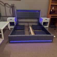 Load image into Gallery viewer, Queen Bed Frame w/ LED Lights and Under Bed Storage Drawer