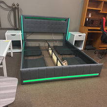 Load image into Gallery viewer, Queen Bed Frame w/ LED Lights and Under Bed Storage Drawer