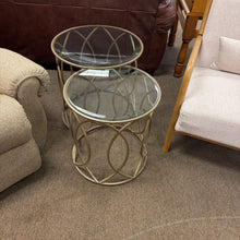 Load image into Gallery viewer, Set of 2 Nesting Glass Top Tables