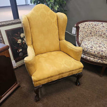 Load image into Gallery viewer, Yellow Upholstered Wing Back Chair