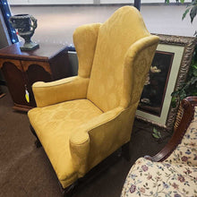 Load image into Gallery viewer, Yellow Upholstered Wing Back Chair