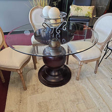 Load image into Gallery viewer, Glass Top Pedestal Dining Table