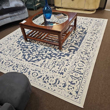 Load image into Gallery viewer, Ivory &amp; Navy Area Rug