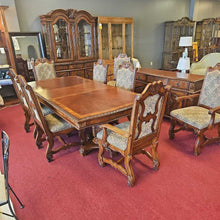 Load image into Gallery viewer, Dining Table &amp; 8 Upholstered Chairs